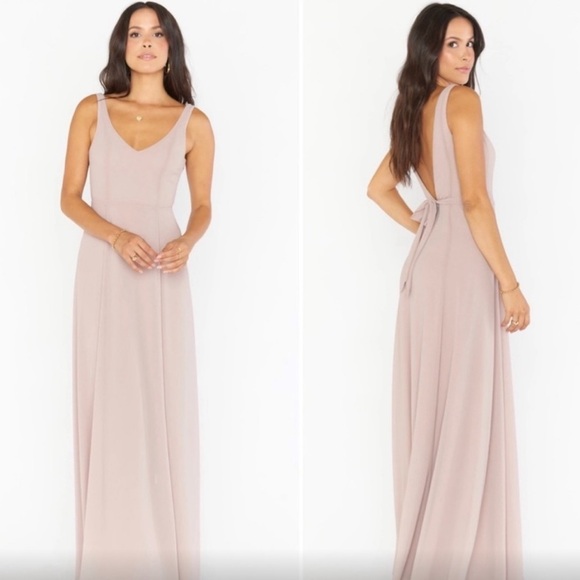 Show Me Your Mumu Jenn Dusty Blush Crisp Maxi Dress Size Small - Picture 13 of 16